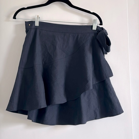 NWOT Cuyana Navy Linen Wrap Mini Skirt- size S premium quality - Picture 4 of 8